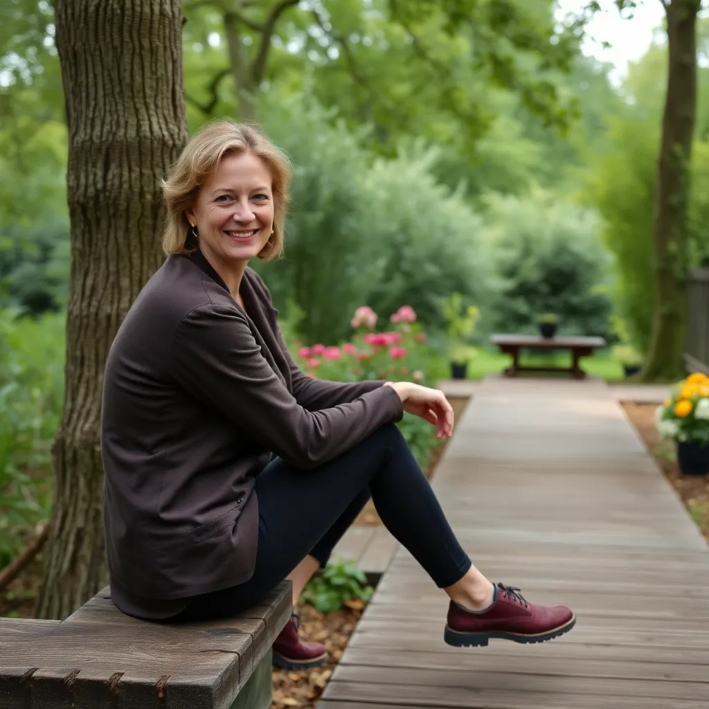 Persoon die ontspant in een Nederlandse tuin na het werk