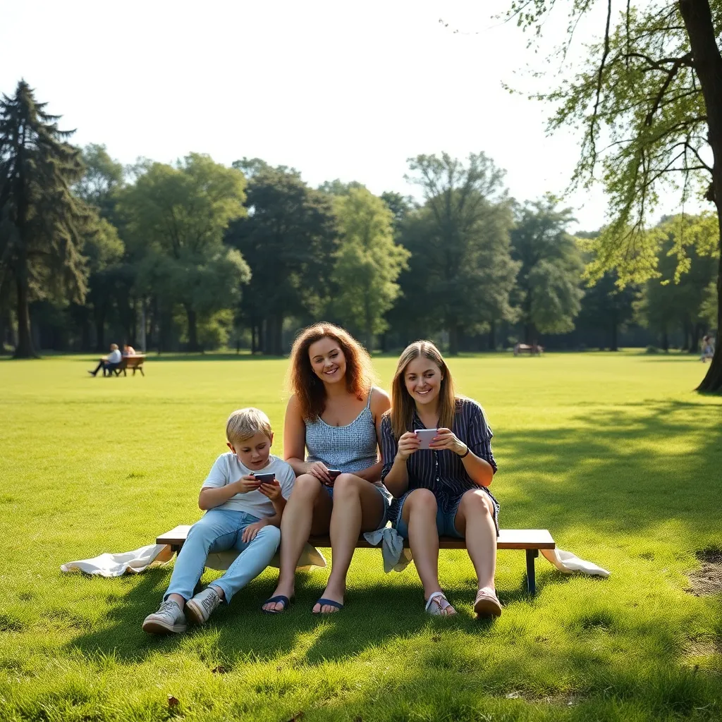 Nederlandse familie geniet van vrije tijd in park