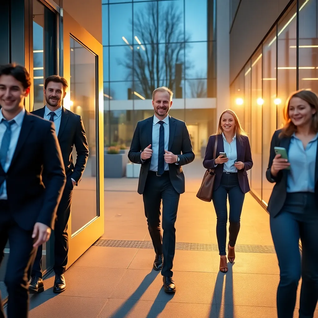 Nederlandse werknemers die op tijd naar huis gaan