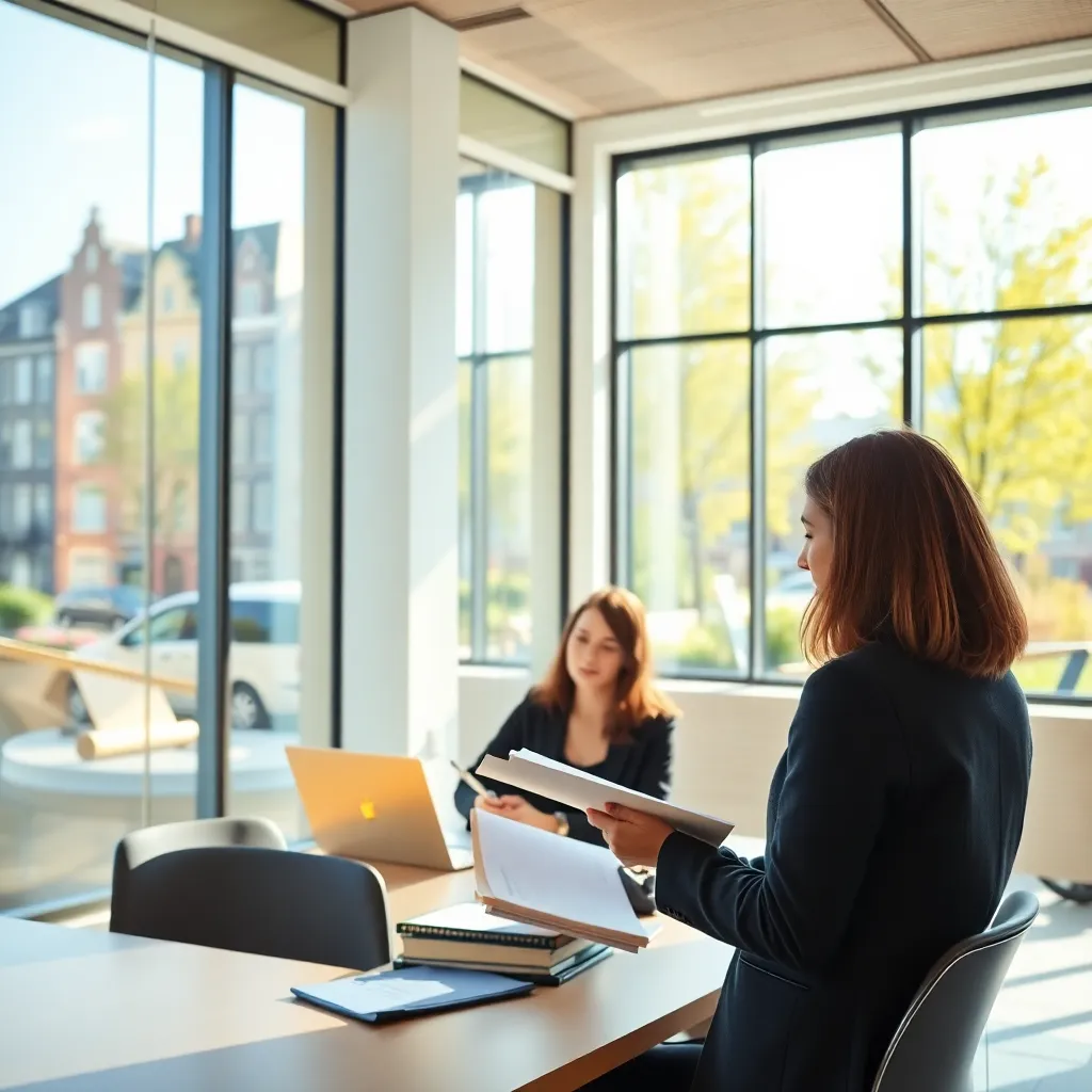 Werk-privé balans illustratie met tulp en klok