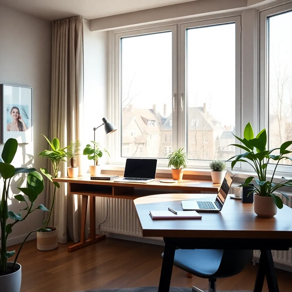 Thuiswerkplek met ergonomisch meubilair in Nederlands appartement